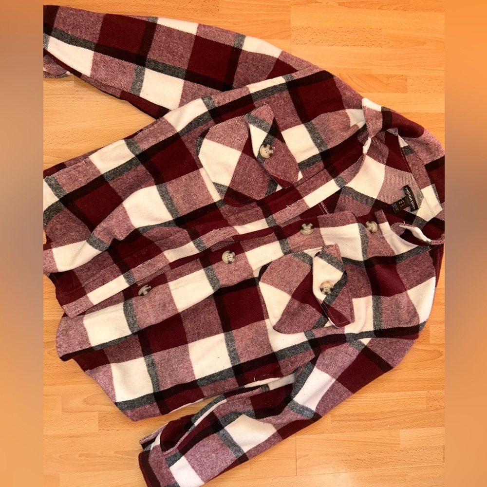 Streetwear Society red plaid shacket